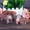 Realistic Mother Tiger with Cub Set: Male and Female Tiger Cubs Figurines
