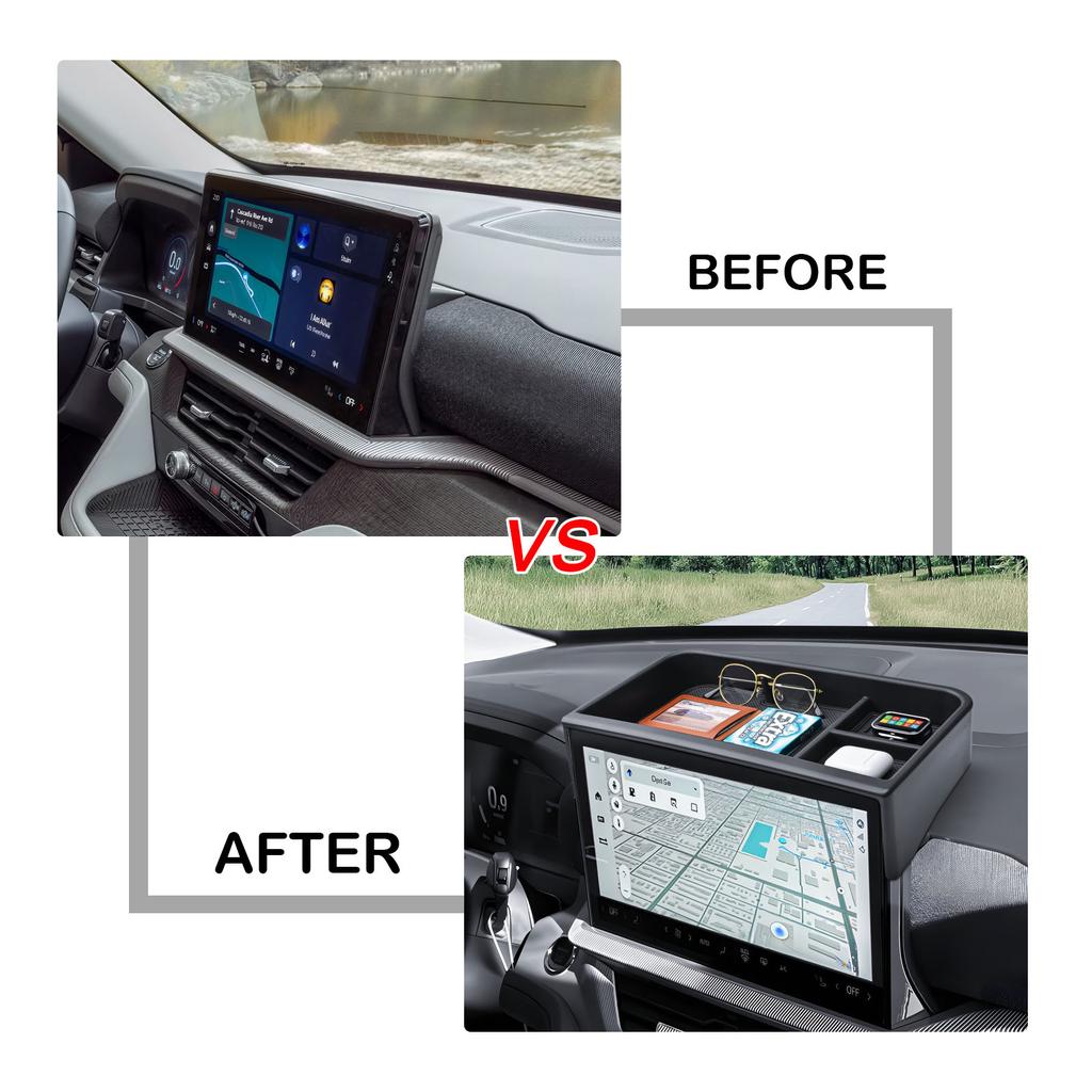 Center Console Dashboard Organizer for 2025-2026 Ford Explorer 13.2-Inch Behind Screen Dash Board Tray Phone Holder Accessories