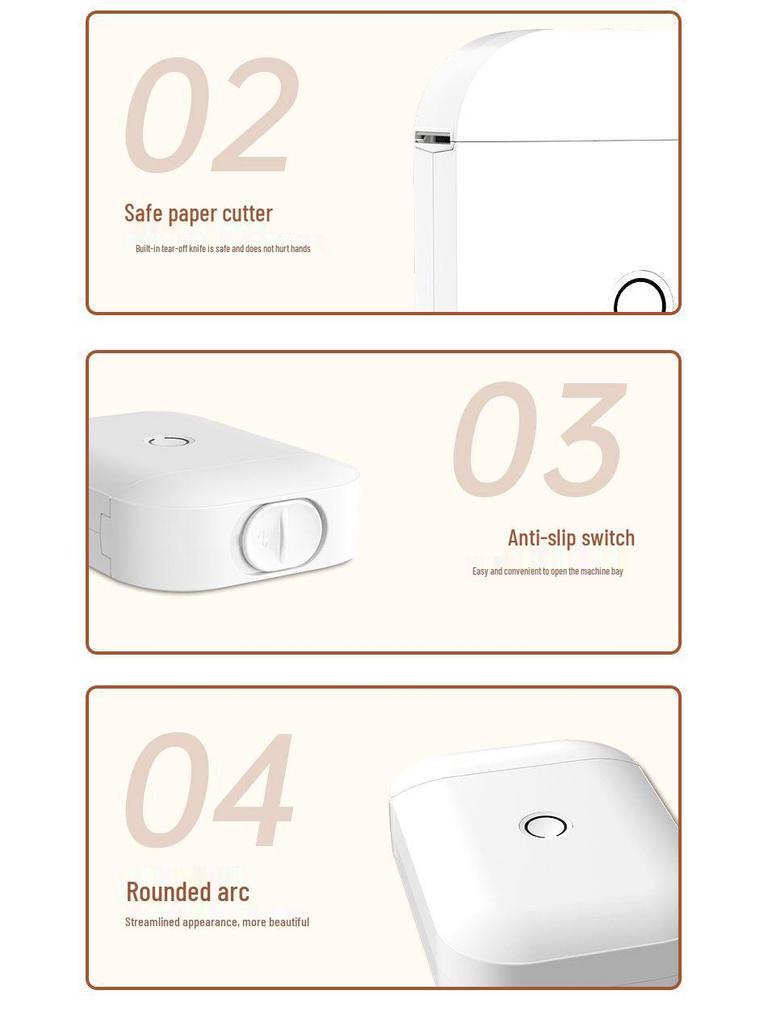 Tragbarer Mini Bluetooth Thermodrucker für Etiketten für den Heimgebrauch mit Haftnotizen