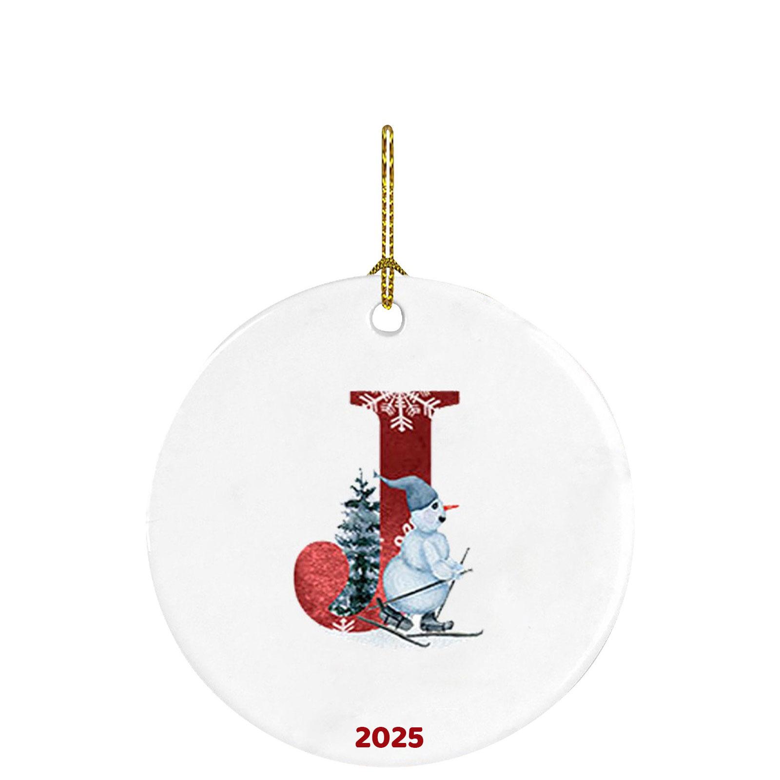 

26 Letters Santa Christmas Pendant Acrylic Car Pendant Christmas Tree Decoration One Size
