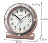 RHYTHM Analog Alarm Clock with Electronic Continuous Second and Pink X 12 X 8RE679SR13 Alarm, Hand, Light, Gold, 12.4 7.5 Cm,