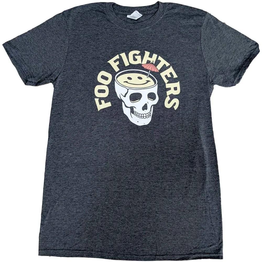 Foo Fighters Camiseta unissex adulta com coquetel de caveira