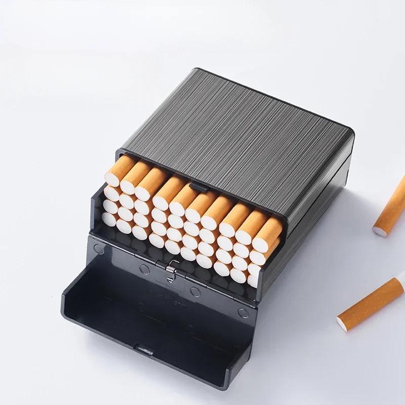 New 40 Capacity Windproof Metal Cigarette Case Aluminum Alloy Plastic Auto Flip Seal Moisture Proof Holder