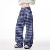 BWKA Zhao Lusi Style Plaid Wide-Leg Casual Pants