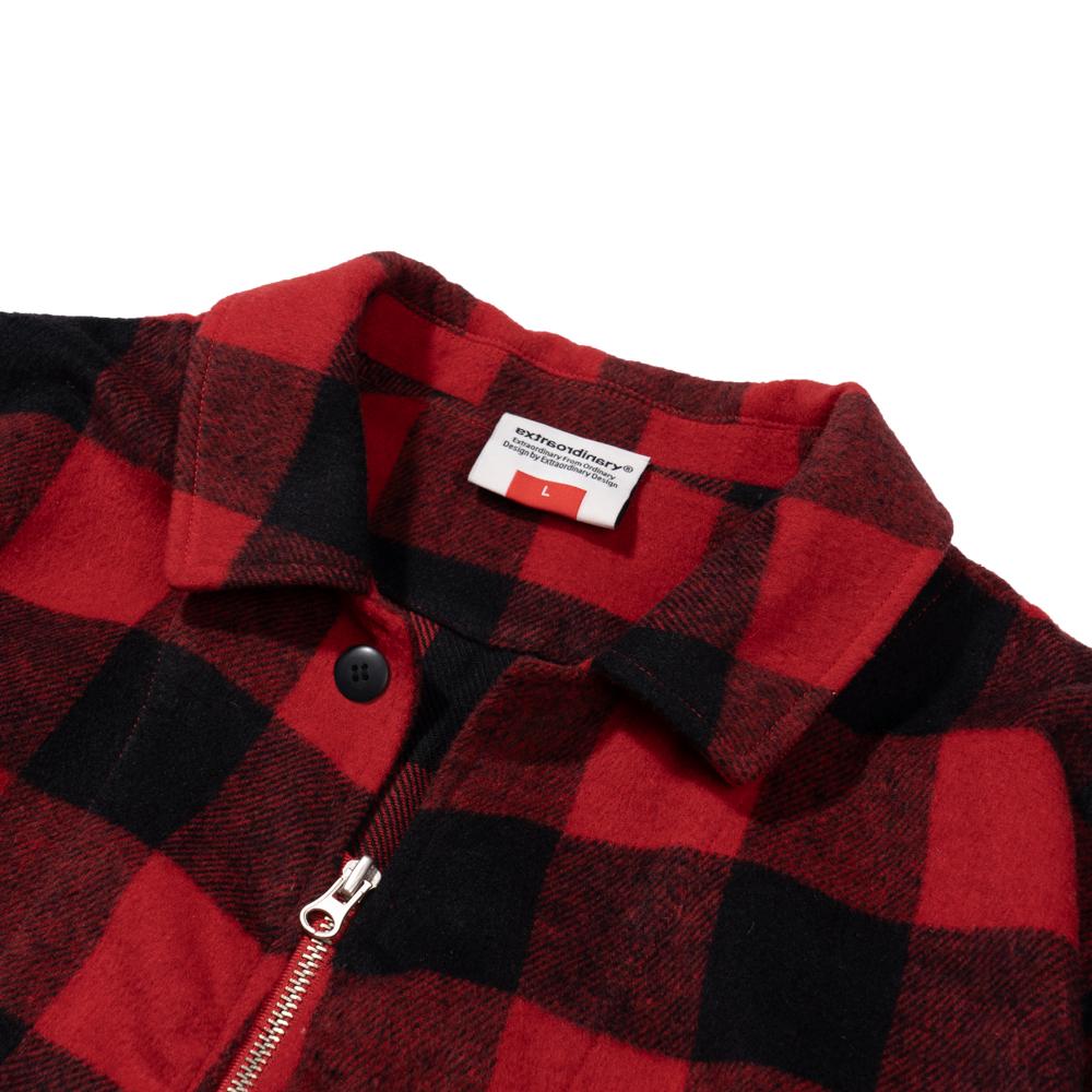 EXTRAORDINARY Shirring Check Shirt Red