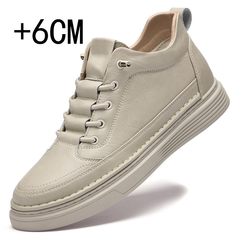 Men Internal Height Increasing Oxford Shoes Casual Leather Shoes Fashion Internal Height Increasing Shoes Outdoor Male Sneakers 37