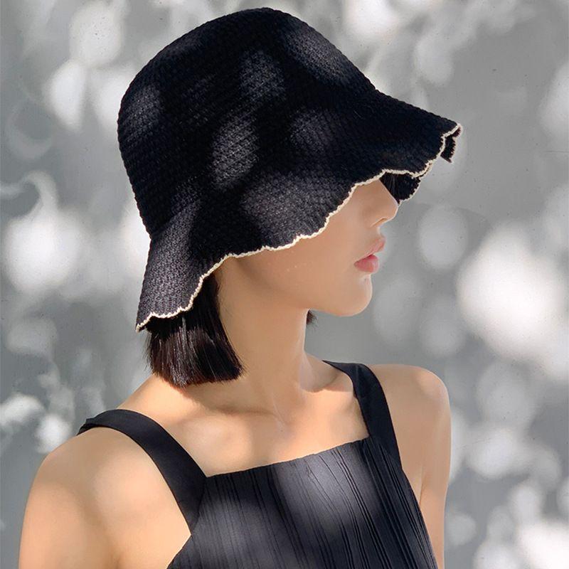 Women's Hat Summer Thin Breathable Spring and Autumn Sunshade Knitted Fisherman Hat