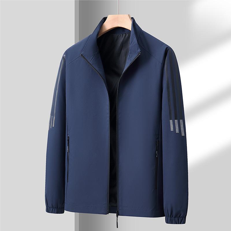 Autumn and Winter Stand Up Collar Jacket, Men's Casual Jacket, Printed Men's Long Sleeves, Fashionable and Simple