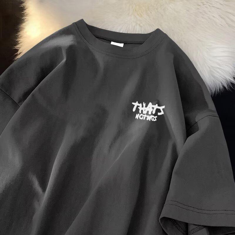 Custer 05 Clothing Mall T-shirt met korte mouwen in Amerikaanse stijl voor jongens Zomermode Merk Eenvoudig T-shirt met ronde hals 2024 Nieuw Ins Hong Kong-stijl Kleding voor stel 8XL donkergrijze kleur