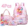 4Pcs/set K-Pop Printed Backpack Handbag Pencil Case with 750Ml Water Bottler for Teenager Boy Girl Schoolbag Large Capacity Bookbag Kid Gift Mochila