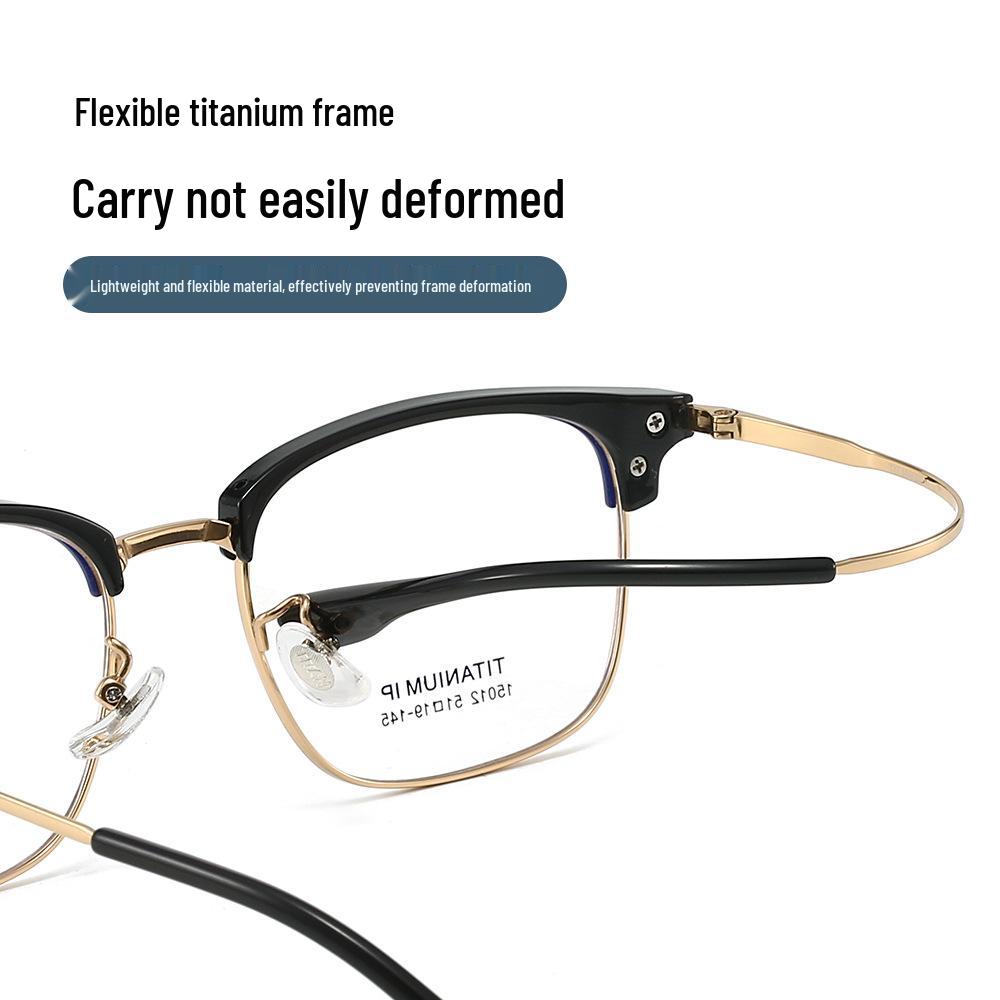 2024 Stylish Business Eyewear: TR Titanium Frame Glasses with Fade-Resistant Vacuum Electroplating - Model 15012