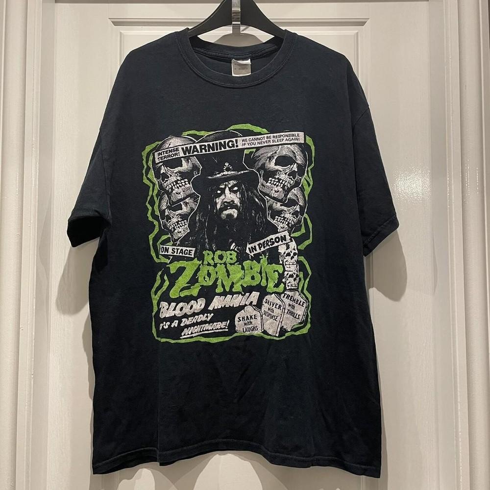 Rob Zombie Blood Mania Black Retro Style Black Unisex T shirt Reprint S-5XL Unisex T-Shirt S