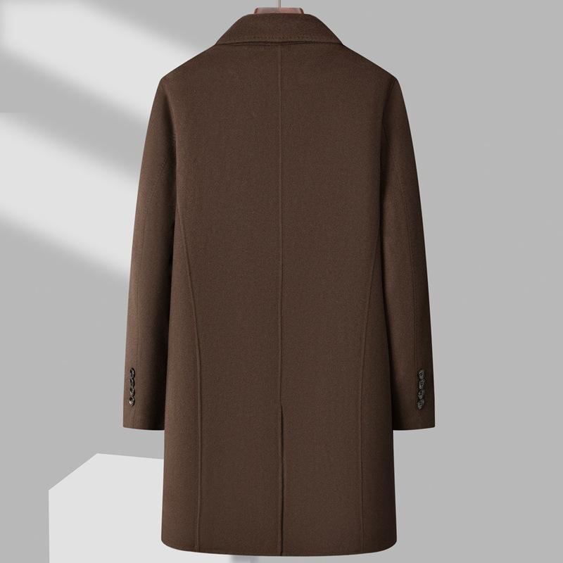 Шерстяное двухстороннее шерстяное пальто — фото 4