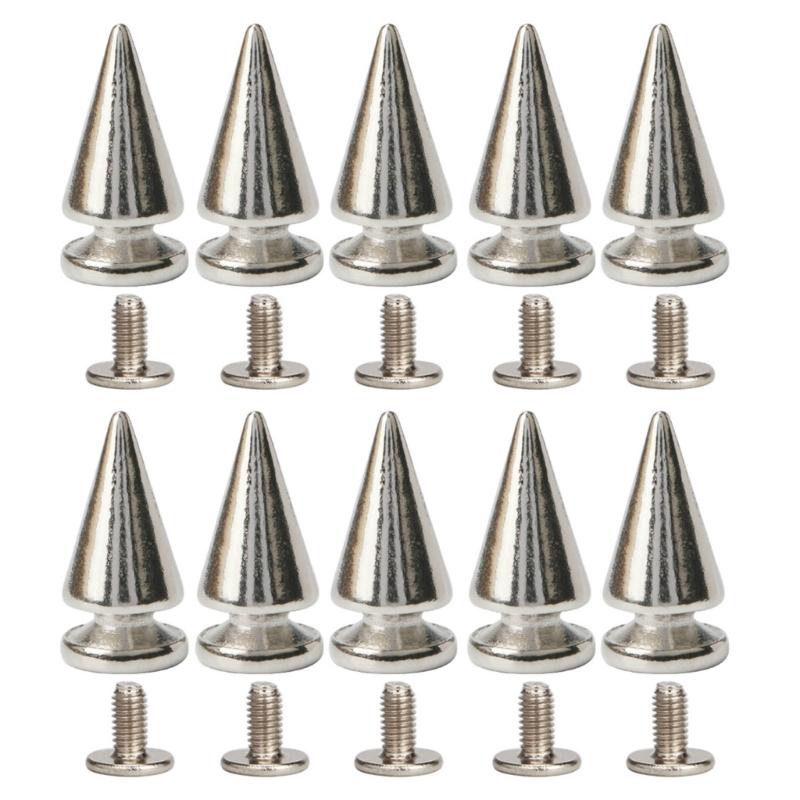 10Pcs Decorative Rivets Set Punk Style Nail Buckles Screw Mount Stud Rivets DIY Crafts PU Belt Shoes Clothing Spikes