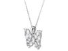 Short Silver Large Women' Butterfly Necklace with Cubic Zirconia Butterfly Choker 40cm