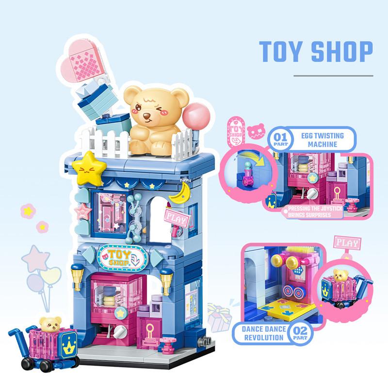 Non-Toxic Sembo Creative City Streetscape Bricks Dessert Shop Assemblage Building Blocks Kits Moc Home Architecture Models Children Gifts Toy