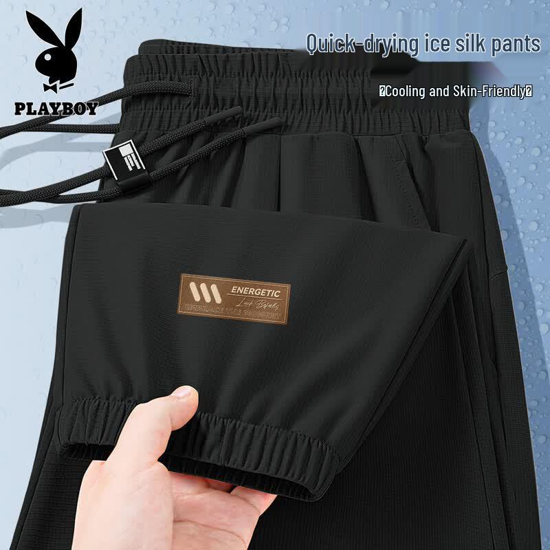 PLAYBOY Men s 2026 Ice Silk Quick-Dry Casual Sport Pants 3XL