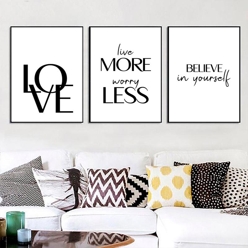 Nordic Inspirational Quotes Posters Modern Cursive Verse Wall Art Canvas Paintings Mural Decor for Living Room Office Decoration