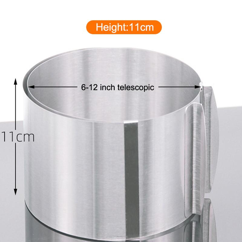 Adjustable Stainless Steel Cake Ring - 6-12 Inch Expandable Mousse Ring for Baking & Cake Decorating