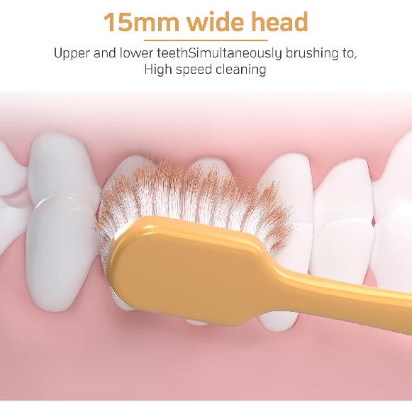 Adult Wide Head Soft Hair Toothbrush, Manual Toothbrush, Excellent Cleaning Effect for Large Head, Ultra Soft Brush Thread Can Effectively Clean