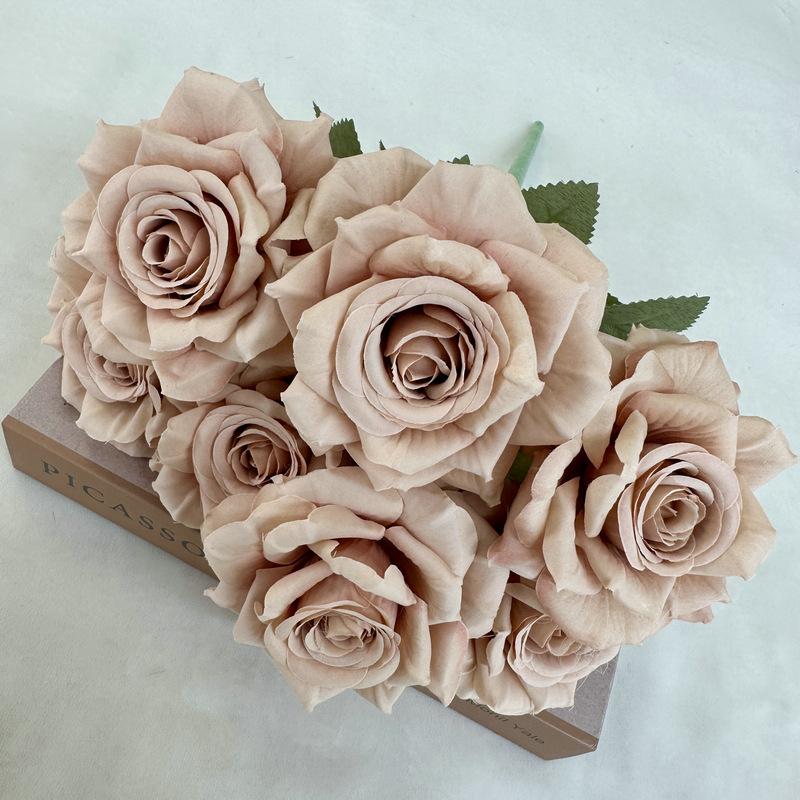 7 Heads Rose Silk Artificial Flower Bride Bouquet Wedding Floral Arrangement Materials Home Table Vase Decor Party Props Gifts