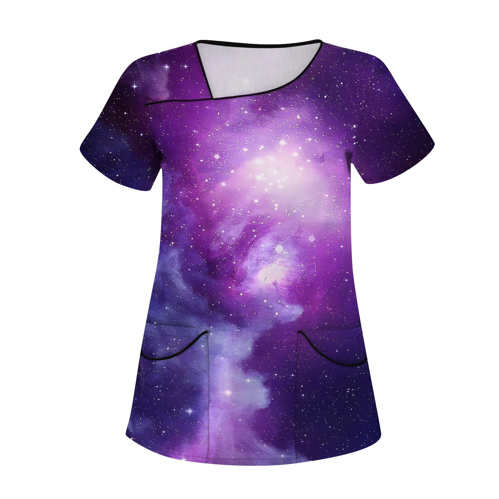 

Жіночий модний принтований робочий одяг з короткими рукавами та кишенями. Верхній одяг XXXXL