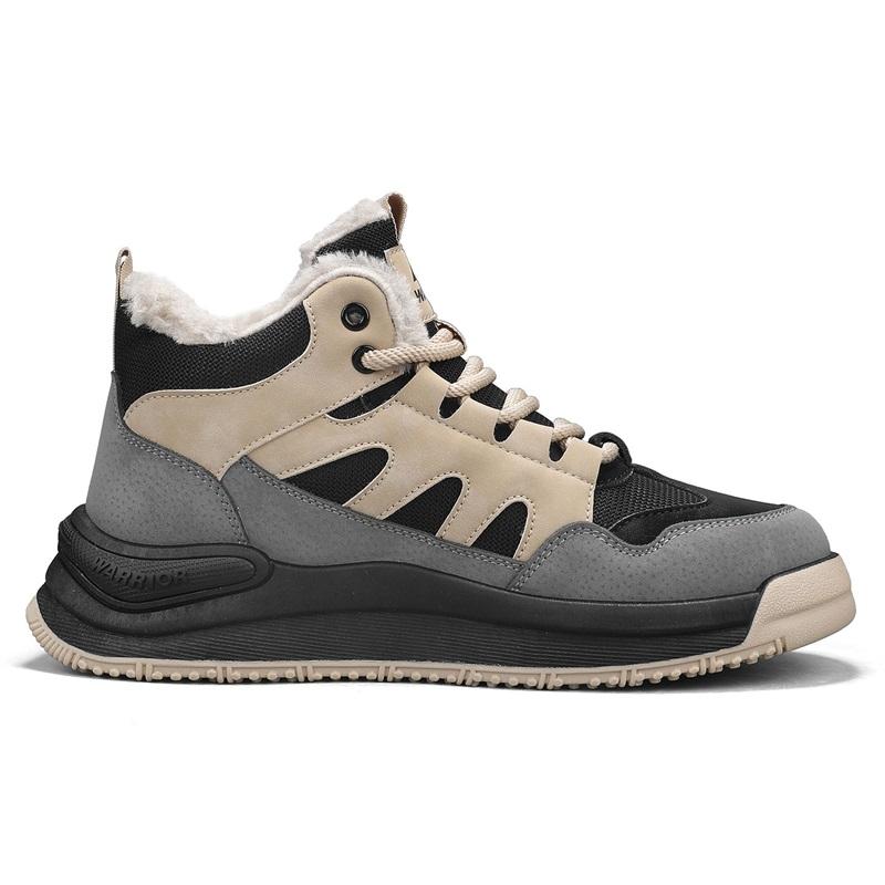 Warrior High-Top Lifestyle Casual Shoes Men sneakers Khaki Gray Black WXY-N286N02