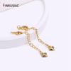 18K Gold Plated 60mm Bracelet Tail Extender Chain Brass Metal Heart Extension Chains For Jewelry Making DIY Jewelry Accessories