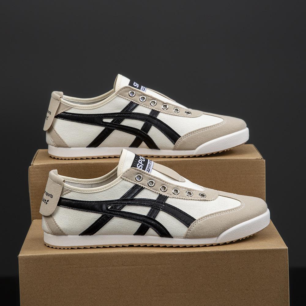 

Обувь Форреста Гампа новая мужская обувь дышащая с мягкой подошвой спортивная универсальная парусиновая обувь студенческая обувь для скейтборда ленивая повседневная обувь на одной педали 44 бежевый