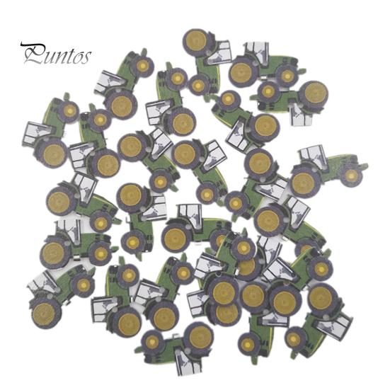 50Pcs Tractor Wooden Button Sewing Scrapbooking Cards Needlework DIY Craft Decor