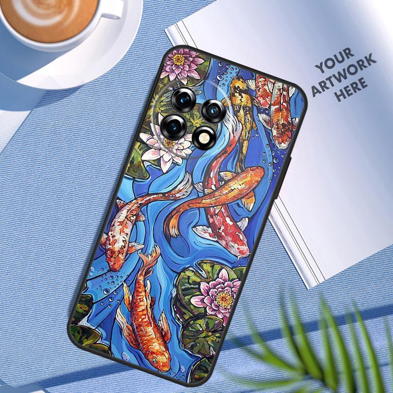 Koi Carp Fish Painting Case For OnePlus Nord CE 5 3 4 Lite N20 N30 OnePlus 15 13 12 11 10T 13T 13R 8 9 10 Pro Cover