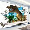 3D nástěnná malba, stereo tapeta s dinosaury, pozadí, nástěnná malba do dětského pokoje, obývacího pokoje, bytové dekorace
