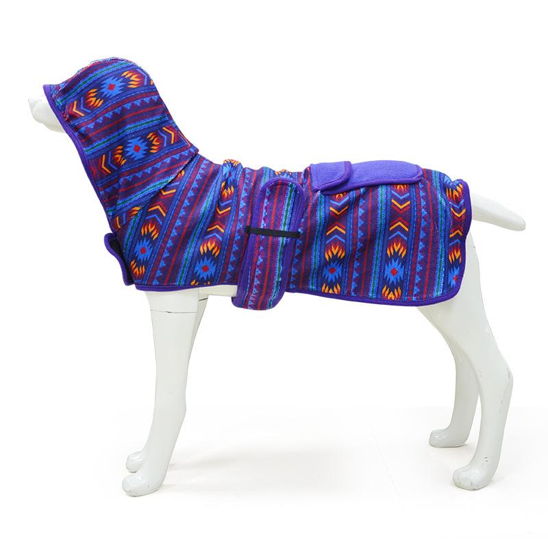 Dog cotton-padded coat chest and back clothes integrated pet velvet dog fleece British style S