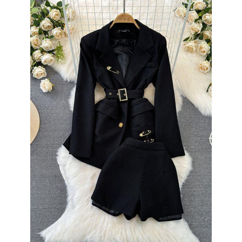 K-style Elegant Mid Length Long Length High Waist Slim Looking Fashion Suit