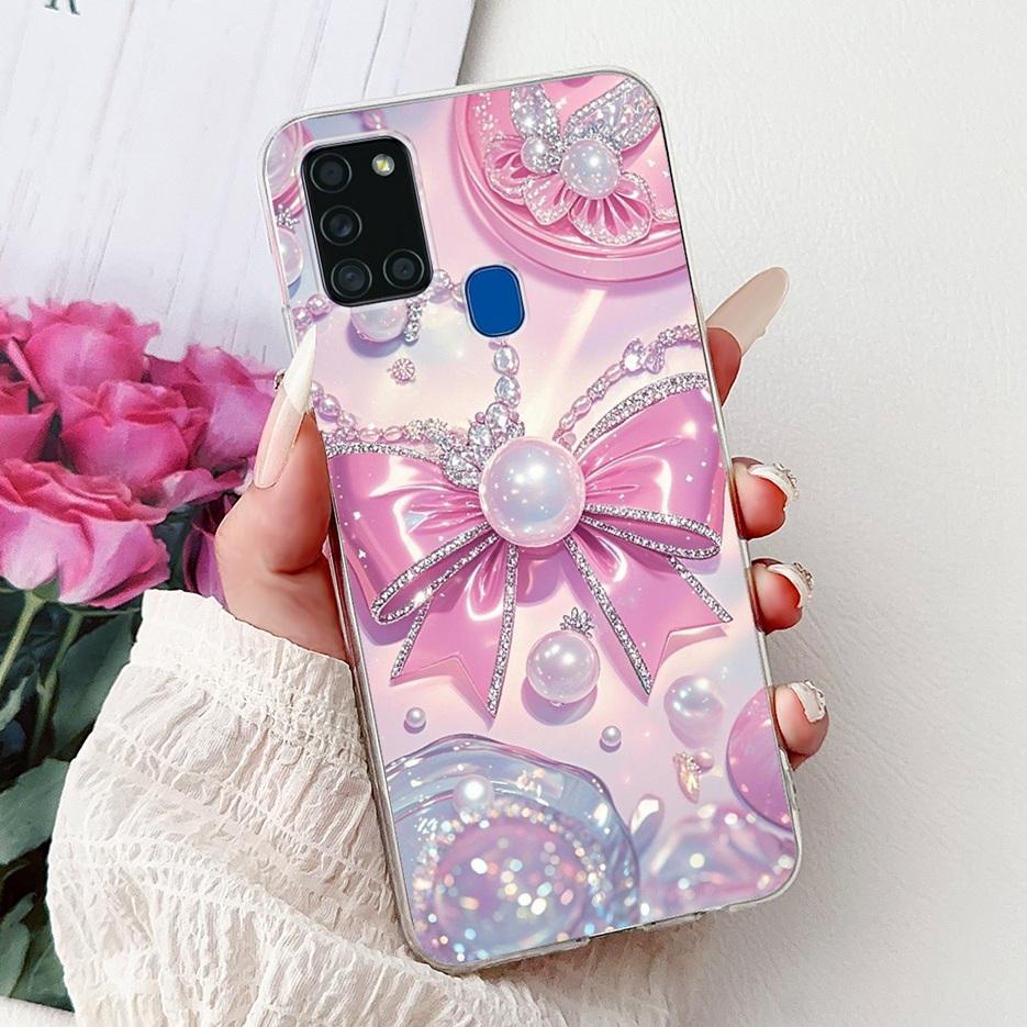 For Samsung Galaxy A21S Case SM-A217F Cute Lucky Koi Painted Cover Soft Slim Phone Case For Samsung A21s A217F Back Cover Bumper