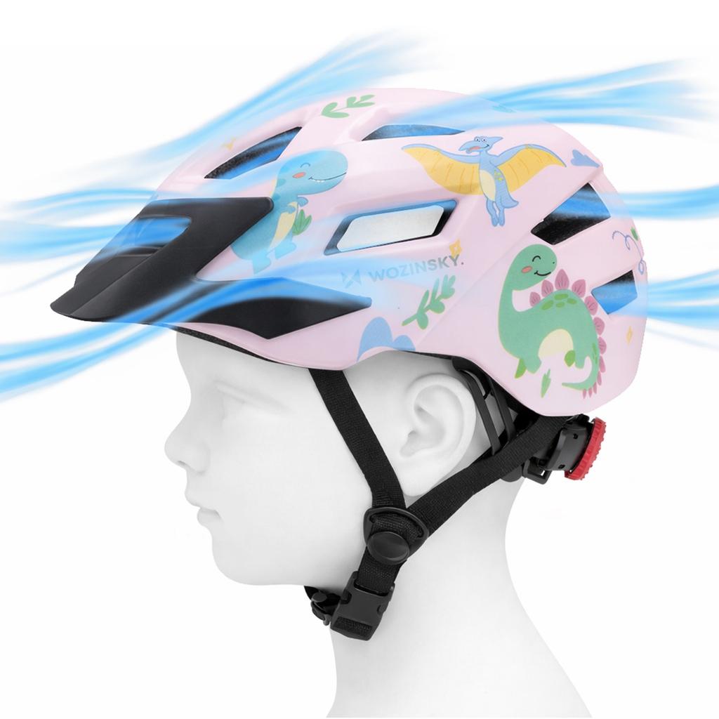 Children's MTB bike helmet with detachable visor 48-52 cm - pink