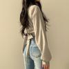 Koreanischer schicker Frühling Fliege Crop Top für Damen