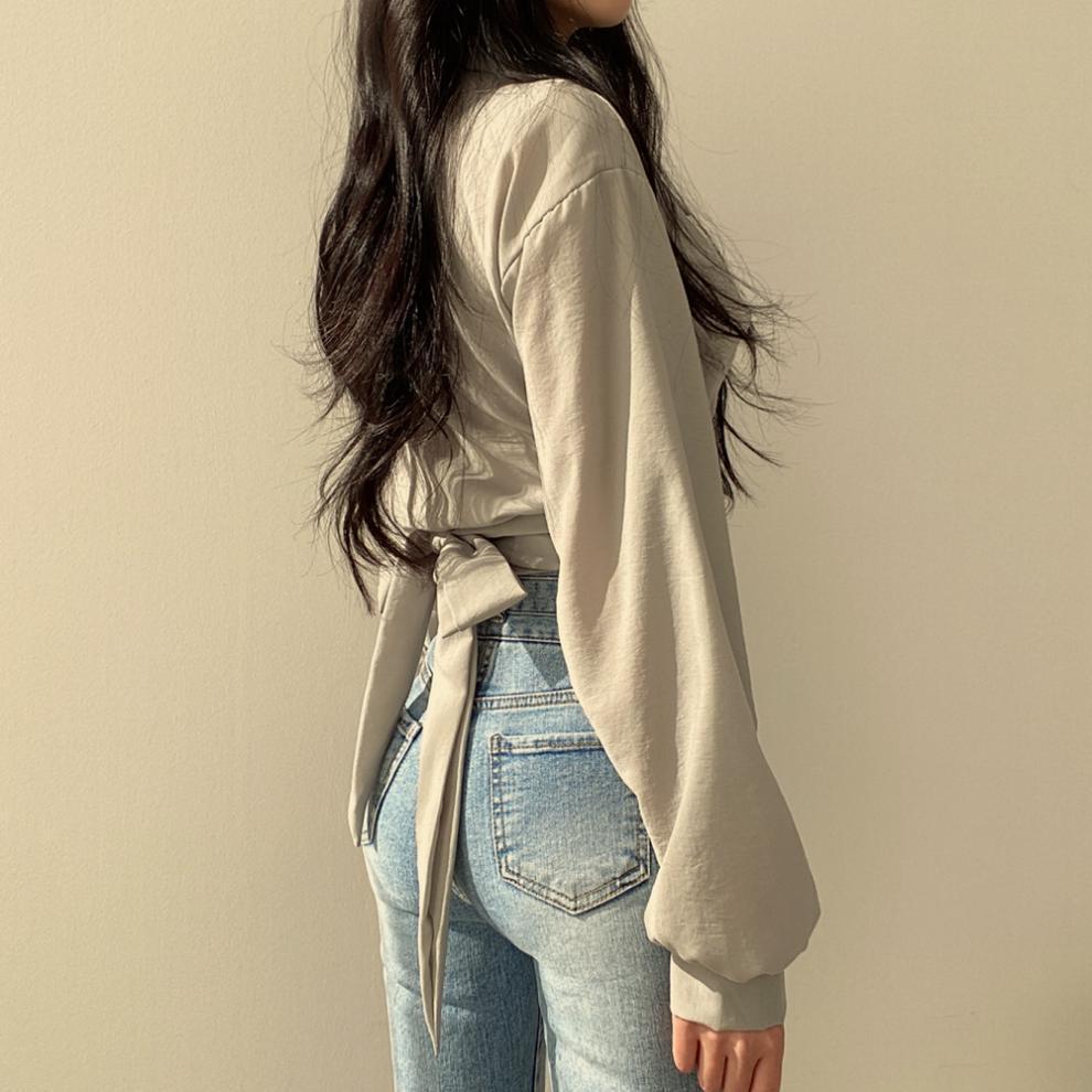 Koreanischer schicker Frühling Fliege Crop Top für Damen