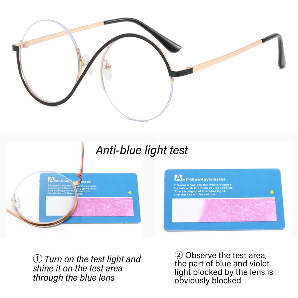 Effective Blue Light Filtering Eyeglasses for Digital Device User Reading Writing Gold Color Frame Glasses for Adult