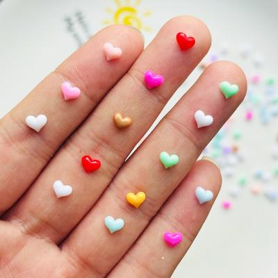 200 Pcs New Mini Resin Cartoon Macaron Color Peach Heart Diy Flatback Ornament Jewelry Making Manicure Hairwear Accessories A42