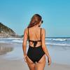 Womens One Piece Swimsuits Sexy V Neck Monokini Ruched Push Up Bathing Suits Swimwear