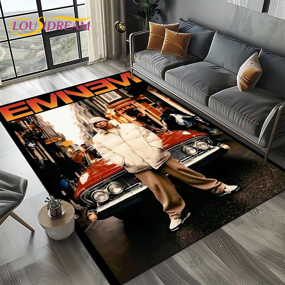 Rapper Eminem Tupac 2pac Hip-Hop Rap God Carpet Rug for Living Room Bedroom Home Sofa Decoration,Area Rug Non-slip Floor Mat