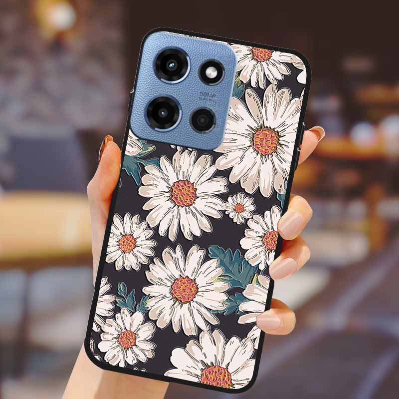 For Motorola G 5G 2025 Phone Case Bumper Soft TPU Silicone Back Cover 3D Flower Emboss Shell For Motorola Moto G 5G Fundas Coque