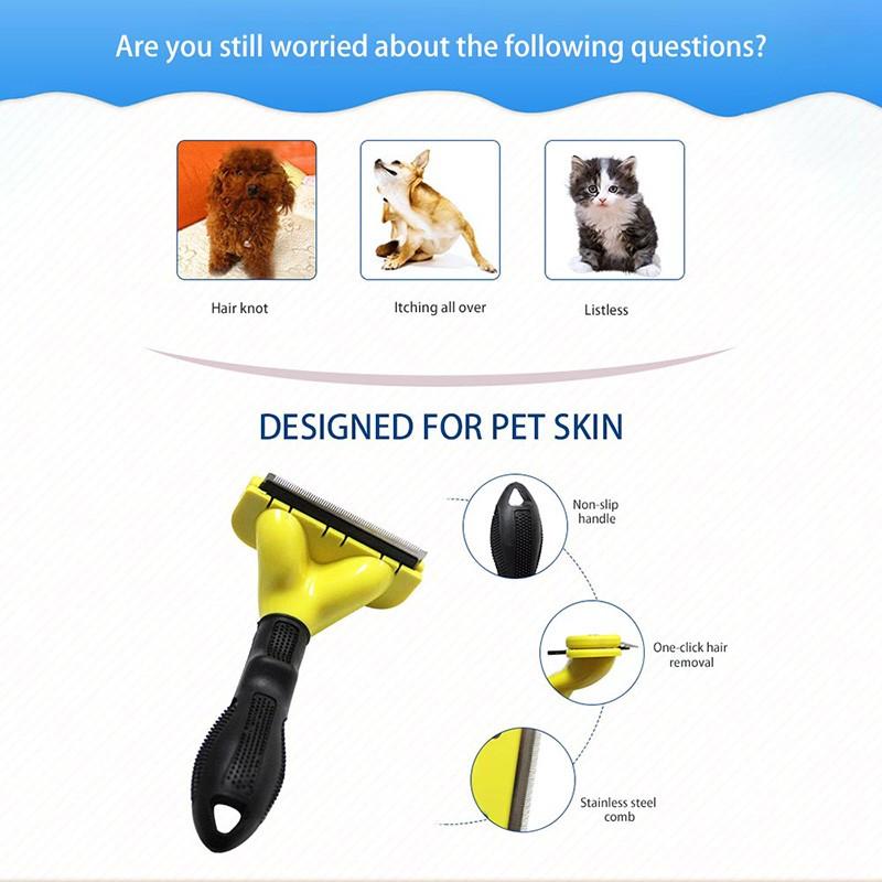 Perie pentru animale de companie Instrumente pentru îndepărtarea părului pentru pisici Câini Pisici Perie de îngrijire Pieptene Trimmer pentru animale de companie Produs Instrumente de îngrijire