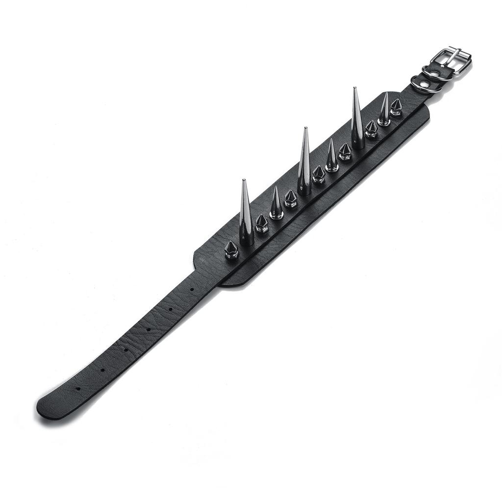 Goth Spiked Choker Collar Punk Rock Leather Collar Necklace Gothic Chokers Cool Cosplay Accessories