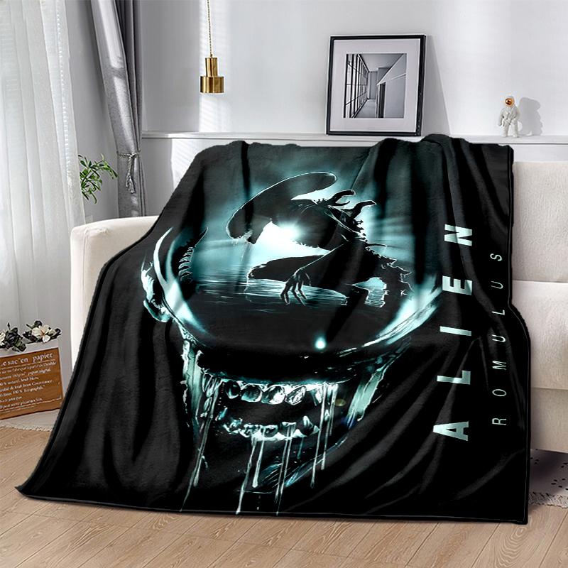 Alien Flannel Blanket Soft Warm All-Season Throw, Design for Camping, Car Travel, Hiking Sofa, Bed, Office Perfect Gift for Parties