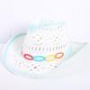 Popular sombrero de vaquero occidental hueco clásico europeo y americano, moda para hombre y mujer, sombrero de paja transpirable para vacaciones, protección solar