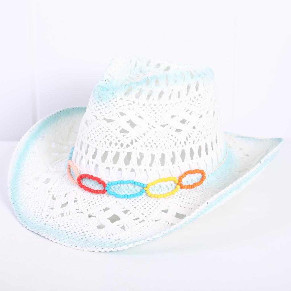 Popular sombrero de vaquero occidental hueco clásico europeo y americano, moda para hombre y mujer, sombrero de paja transpirable para vacaciones, protección solar