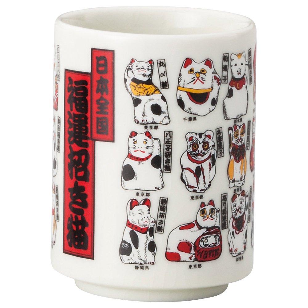 Yamashita Kogei Porcelain X Sushi Design Teacup, 7.6 10.3cm (300cc), Maneki-neko
