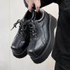 men fashion wedding party dress genuine leather shoes lace-up oxfords shoe  designer platform sneakers black trend footwear